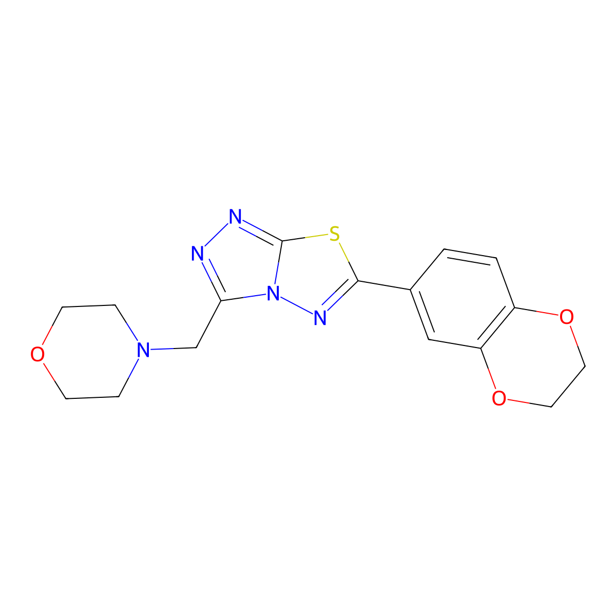 6-(2,3-Dihydro-1,4-benzodioxin-6-yl)-3-(4-morpholinylmethyl)[1,2,4]triazolo[3,4-b][1,3,4]thiadiazole molecular structure, CAS 1190289-26-9