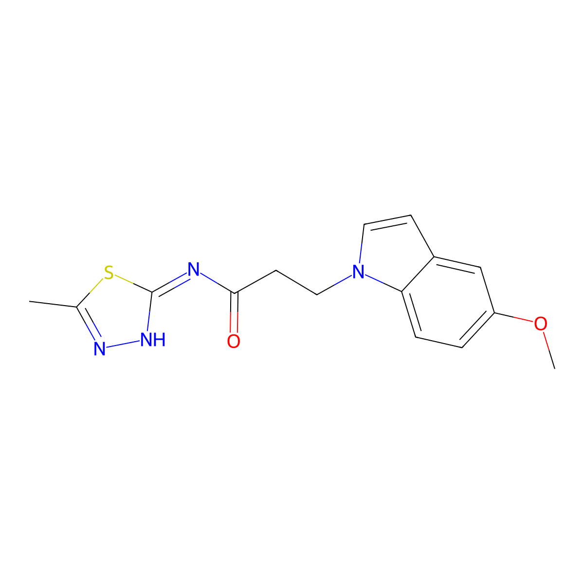 3-(5-methoxy-1H-indol-1-yl)-N-(5-methyl-1,3,4-thiadiazol-2-yl)propanamide molecular structure, CAS 1190289-28-1