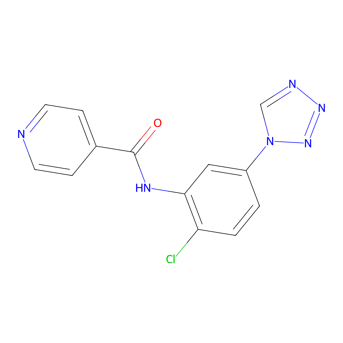 N-[2-chloro-5-(1H-tetrazol-1-yl)phenyl]pyridine-4-carboxamide molecular structure, CAS 1190289-32-7