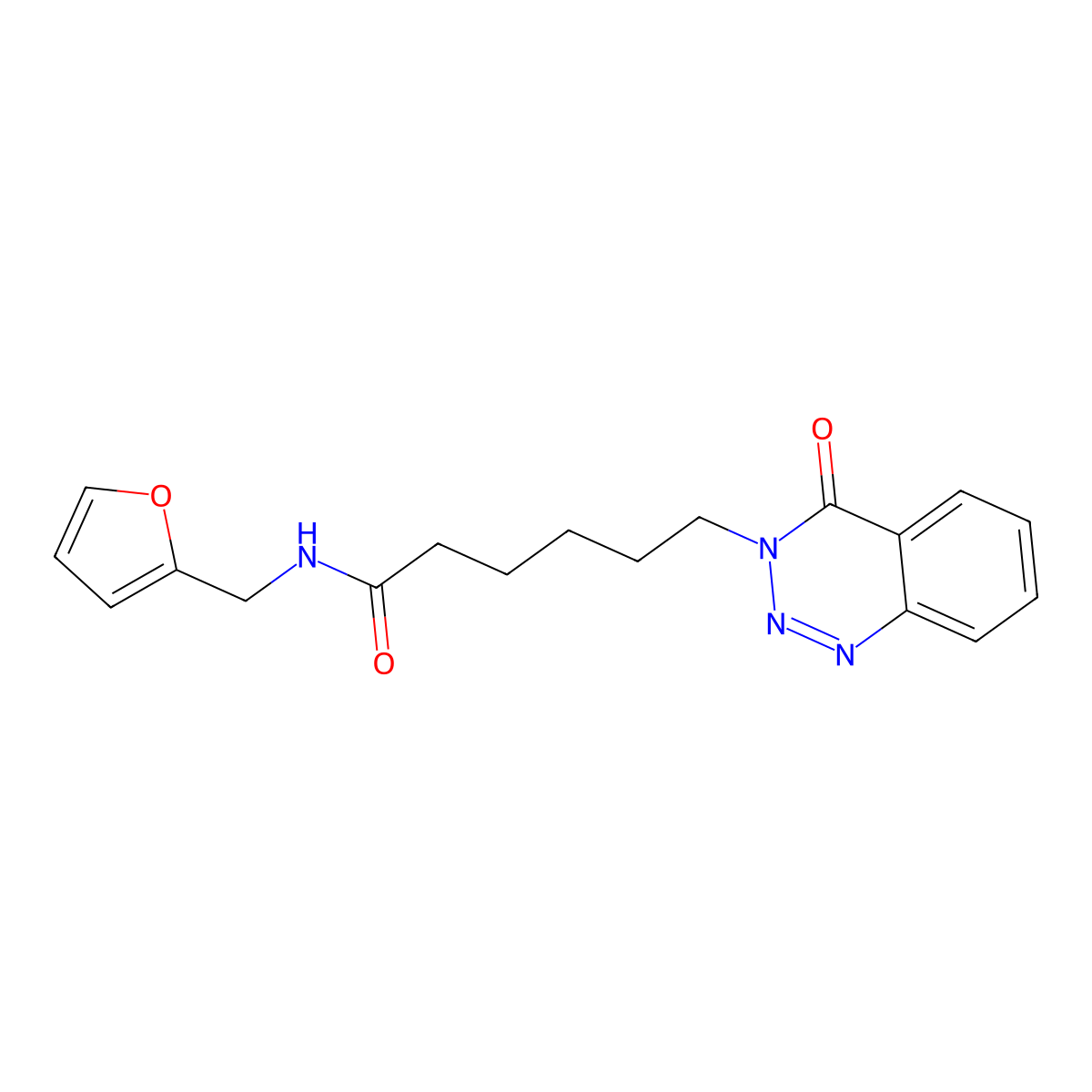 N-(furan-2-ylmethyl)-6-(4-oxo-1,2,3-benzotriazin-3(4H)-yl)hexanamide molecular structure, CAS 1190289-49-6