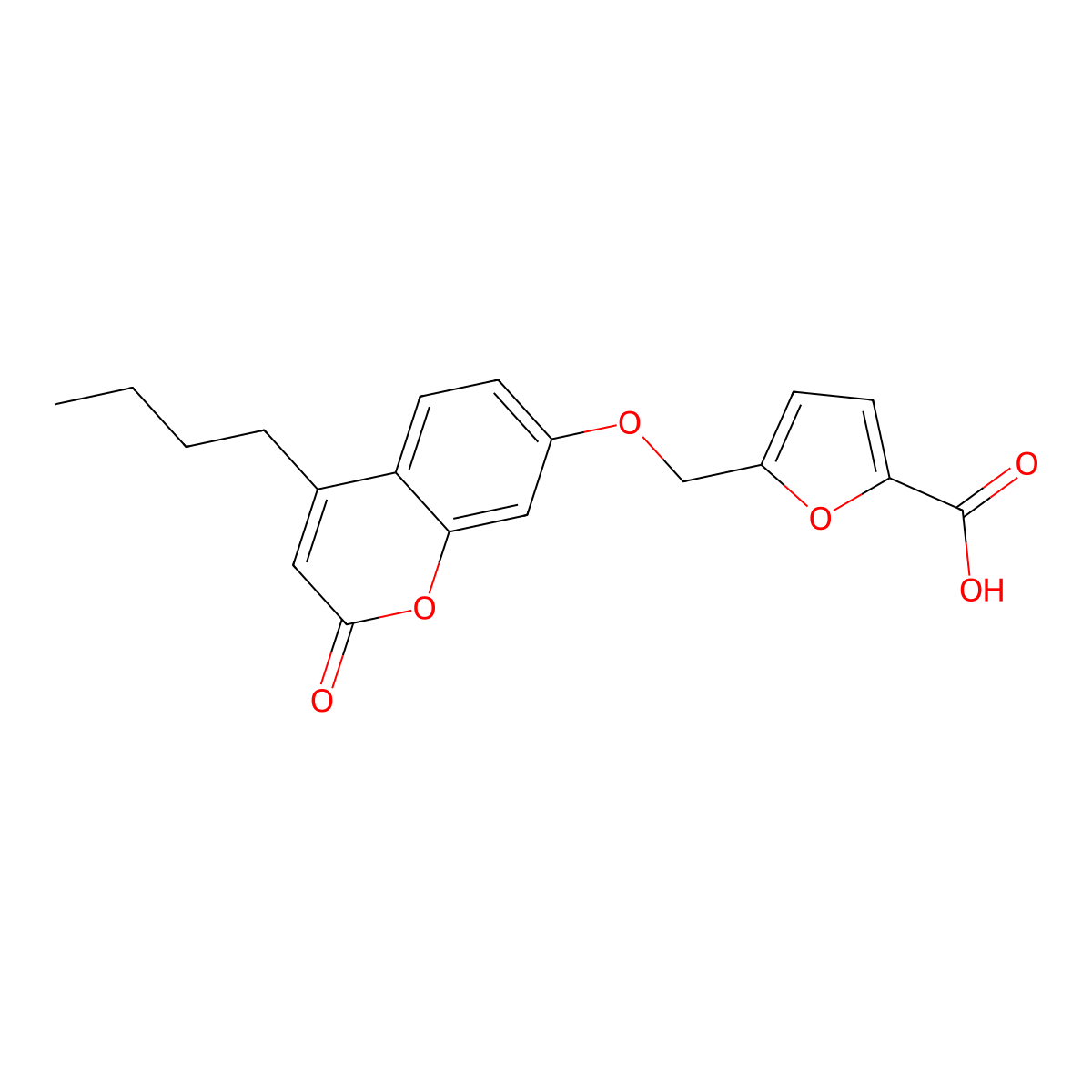 5-{[(4-butyl-2-oxo-2H-chromen-7-yl)oxy]methyl}-2-furoic acid molecular structure, CAS 1190289-51-0