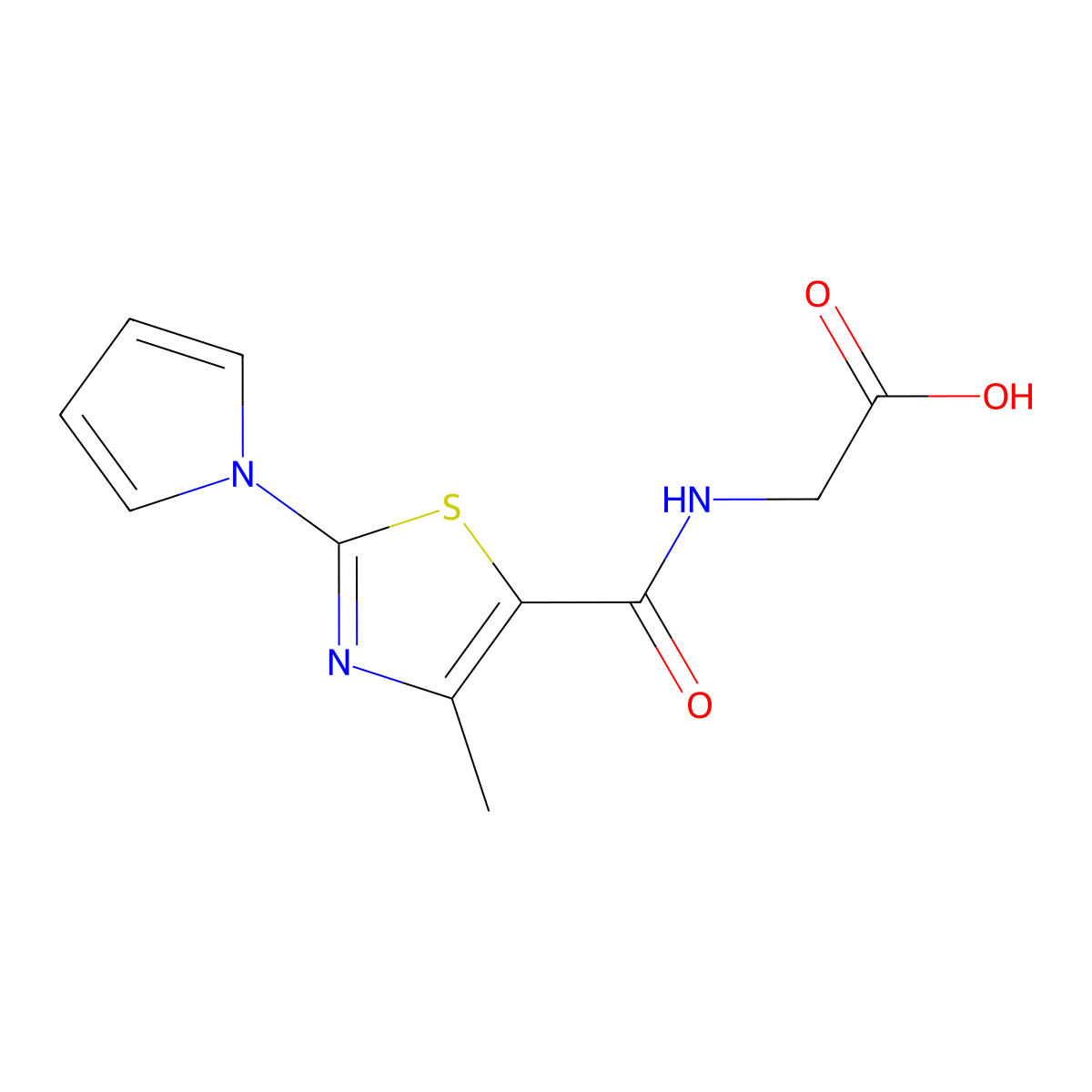 N-{[4-methyl-2-(1H-pyrrol-1-yl)-1,3-thiazol-5-yl]carbonyl}glycine molecular structure, CAS 1190289-54-3