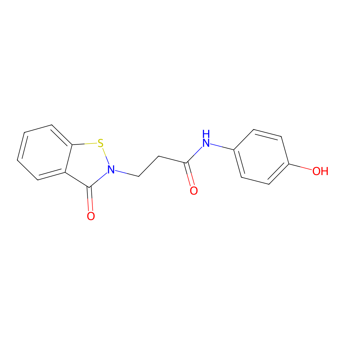 N-(4-hydroxyphenyl)-3-(3-oxo-1,2-benzothiazol-2(3H)-yl)propanamide molecular structure, CAS 1190289-56-5