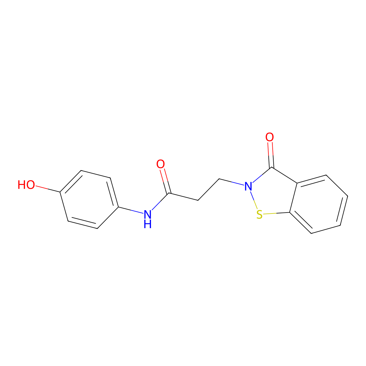N-(4-hydroxyphenyl)-3-(3-oxo-1,2-benzothiazol-2(3H)-yl)propanamide molecular structure, CAS 1190289-56-5