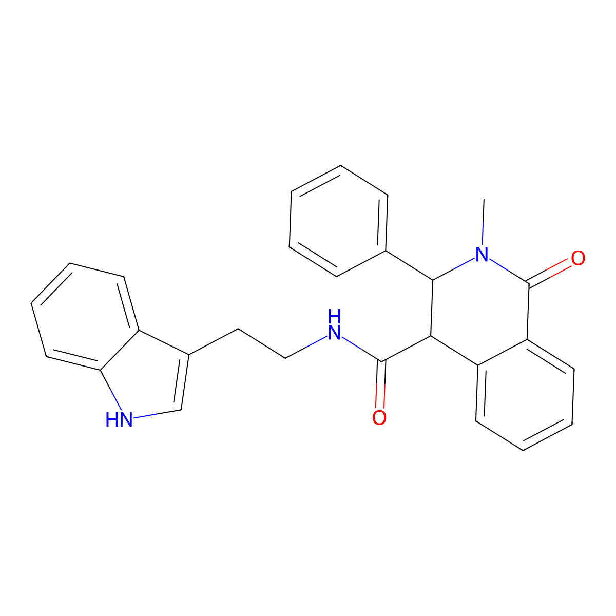 N-[2-(1H-indol-3-yl)ethyl]-2-methyl-1-oxo-3-phenyl-1,2,3,4-tetrahydroisoquinoline-4-carboxamide molecular structure, CAS 1190289-80-5