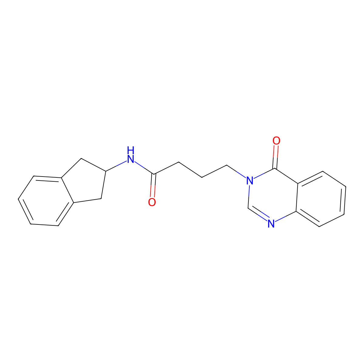 N-(2,3-dihydro-1H-inden-2-yl)-4-(4-oxoquinazolin-3(4H)-yl)butanamide molecular structure, CAS 1190290-93-7