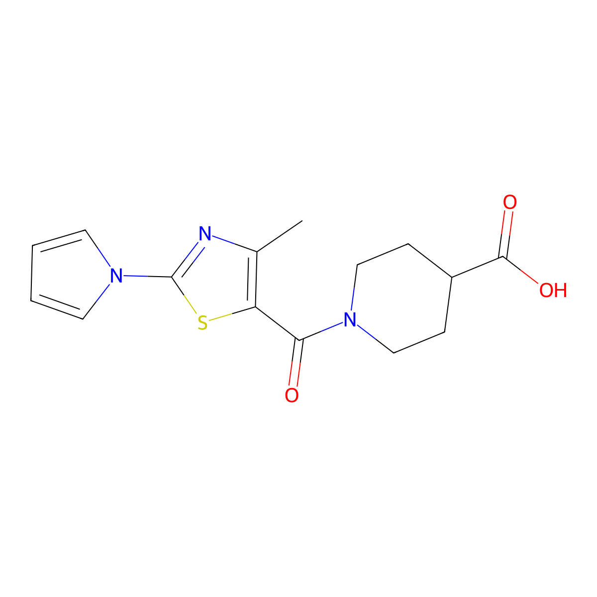 1-{[4-methyl-2-(1H-pyrrol-1-yl)-1,3-thiazol-5-yl]carbonyl}piperidine-4-carboxylic acid molecular structure, CAS 1190291-33-8