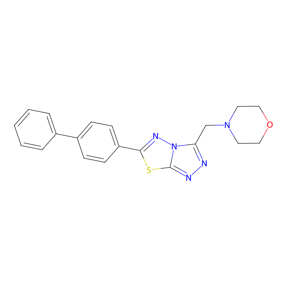 6-[1,1'-Biphenyl]-4-yl-3-(4-morpholinylmethyl)[1,2,4]triazolo[3,4-b][1,3,4]thiadiazole molecular structure, CAS 1190291-72-5