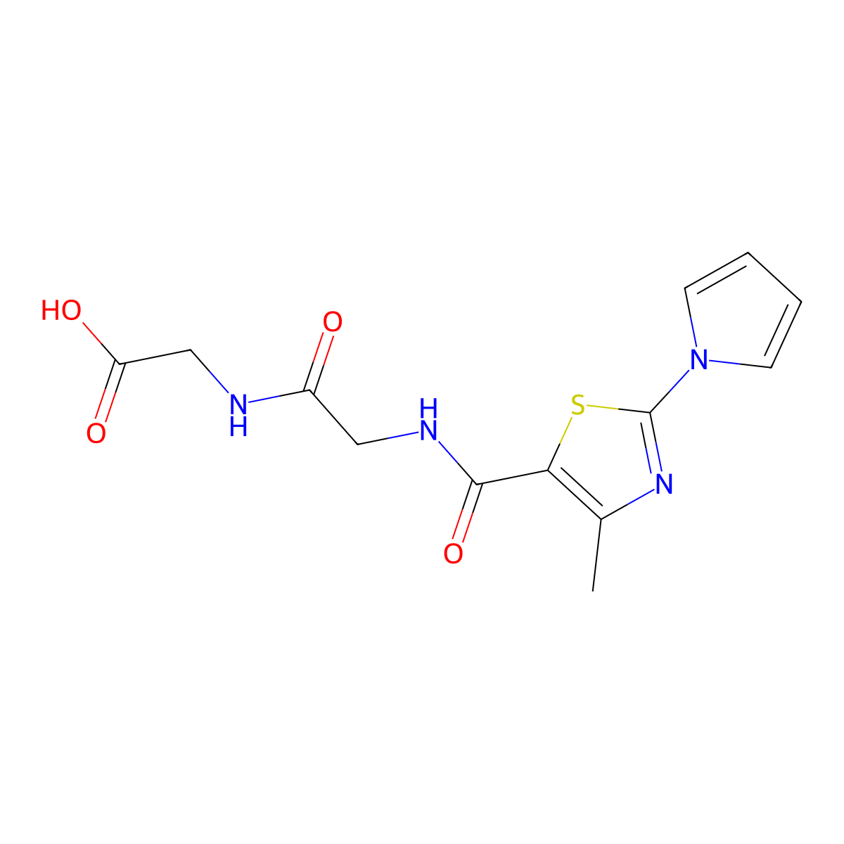 N-{[4-methyl-2-(1H-pyrrol-1-yl)-1,3-thiazol-5-yl]carbonyl}glycylglycine molecular structure, CAS 1190291-97-4