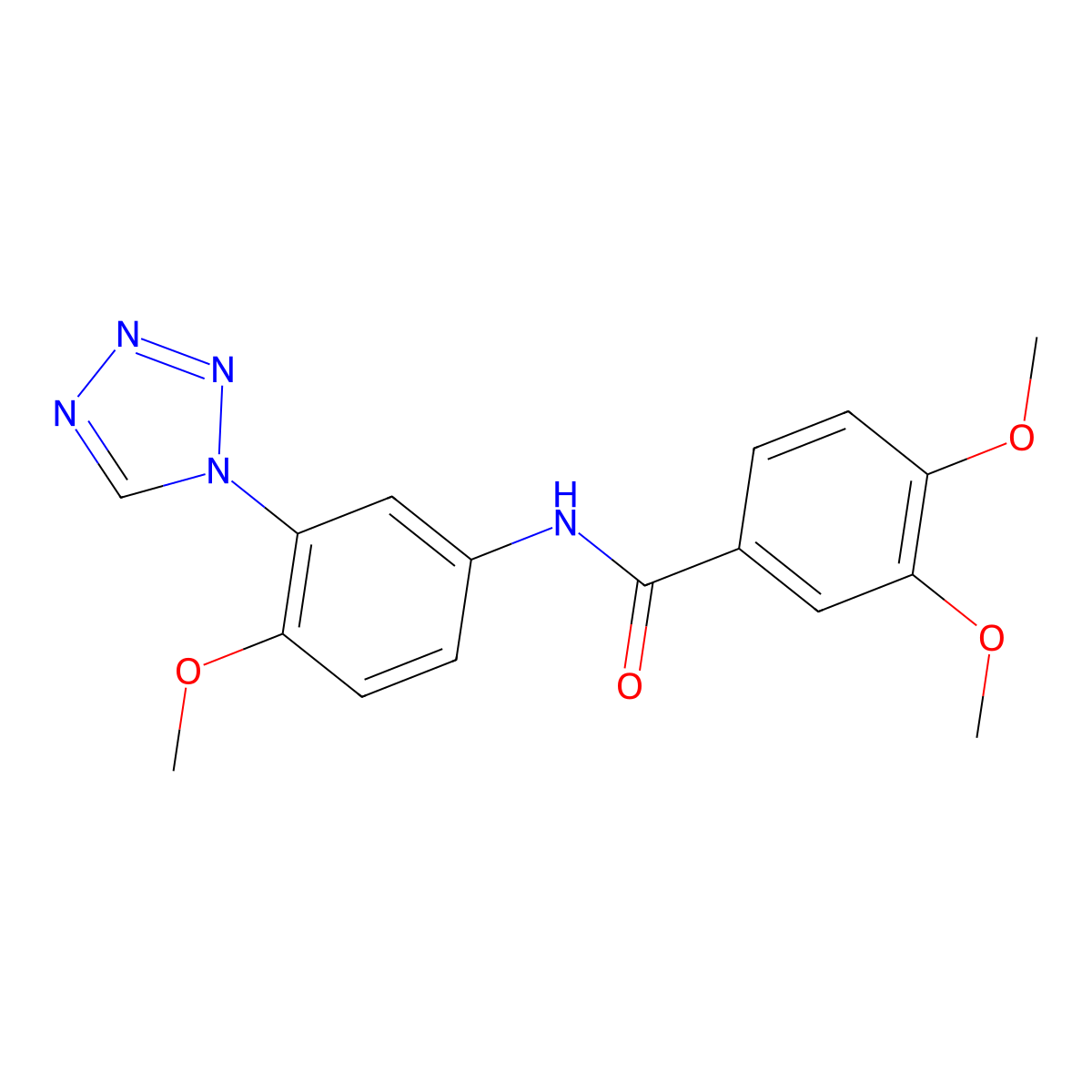 3,4-dimethoxy-N-[4-methoxy-3-(1H-tetrazol-1-yl)phenyl]benzamide molecular structure, CAS 1190292-36-4