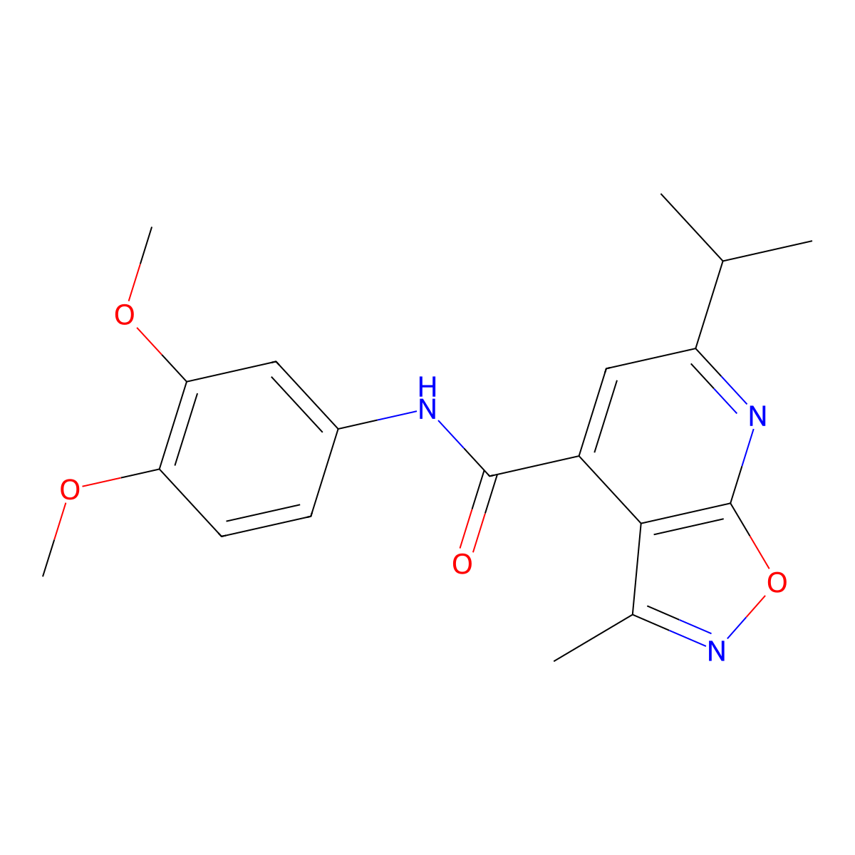 N-(3,4-dimethoxyphenyl)-3-methyl-6-(propan-2-yl)[1,2]oxazolo[5,4-b]pyridine-4-carboxamide molecular structure, CAS 1190293-32-3