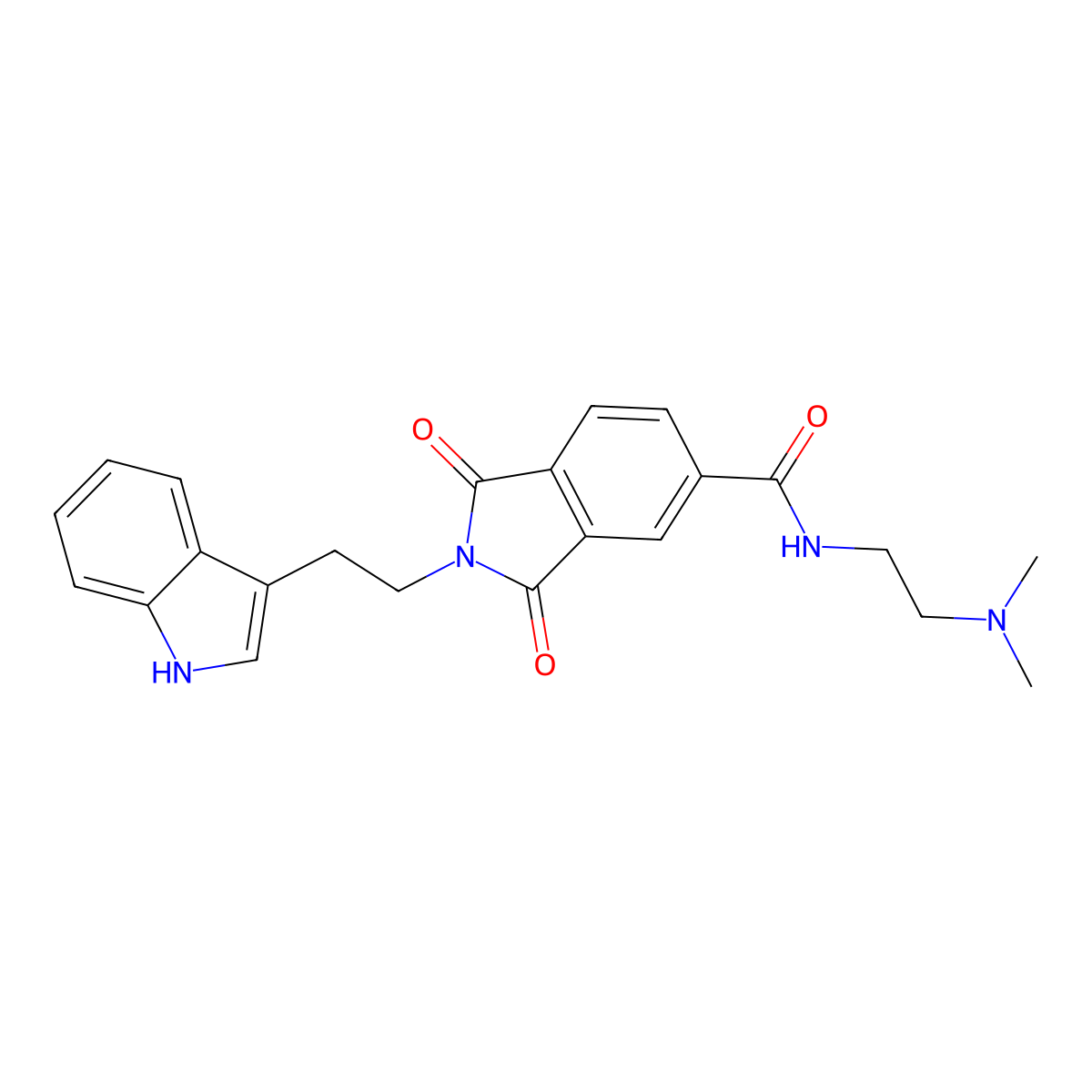 N-[2-(dimethylamino)ethyl]-2-[2-(1H-indol-3-yl)ethyl]-1,3-dioxo-2,3-dihydro-1H-isoindole-5-carboxamide molecular structure, CAS 1190293-39-0
