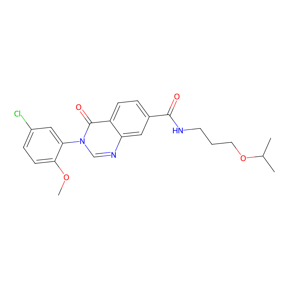 3-(5-chloro-2-methoxyphenyl)-4-oxo-N-[3-(propan-2-yloxy)propyl]-3,4-dihydroquinazoline-7-carboxamide molecular structure, CAS 1190293-43-6