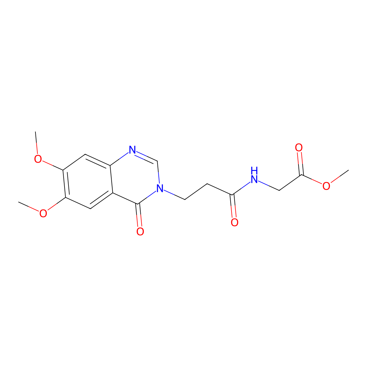 methyl N-[3-(6,7-dimethoxy-4-oxoquinazolin-3(4H)-yl)propanoyl]glycinate molecular structure, CAS 1190293-53-8