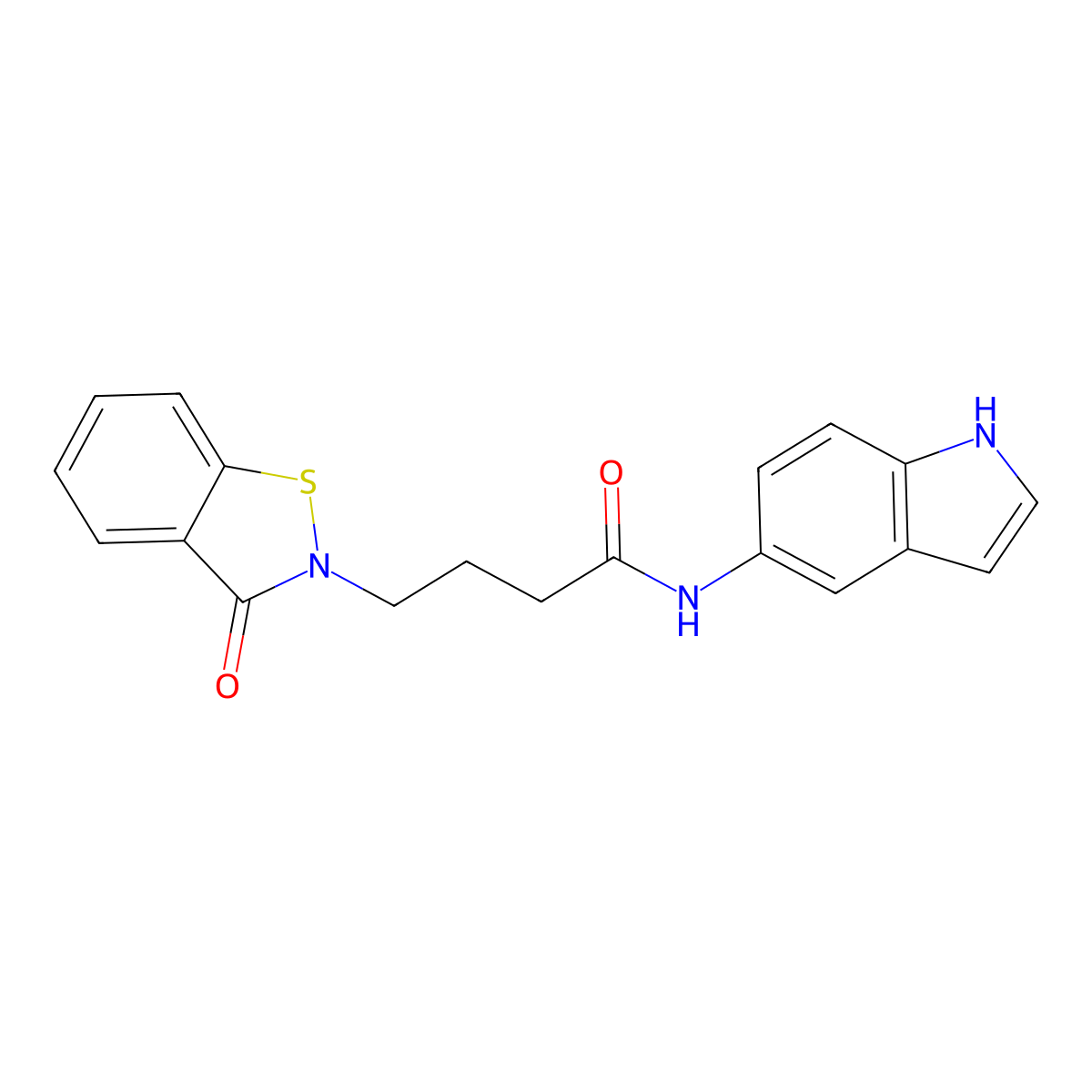 N-(1H-indol-5-yl)-4-(3-oxo-1,2-benzothiazol-2(3H)-yl)butanamide molecular structure, CAS 1190293-63-0