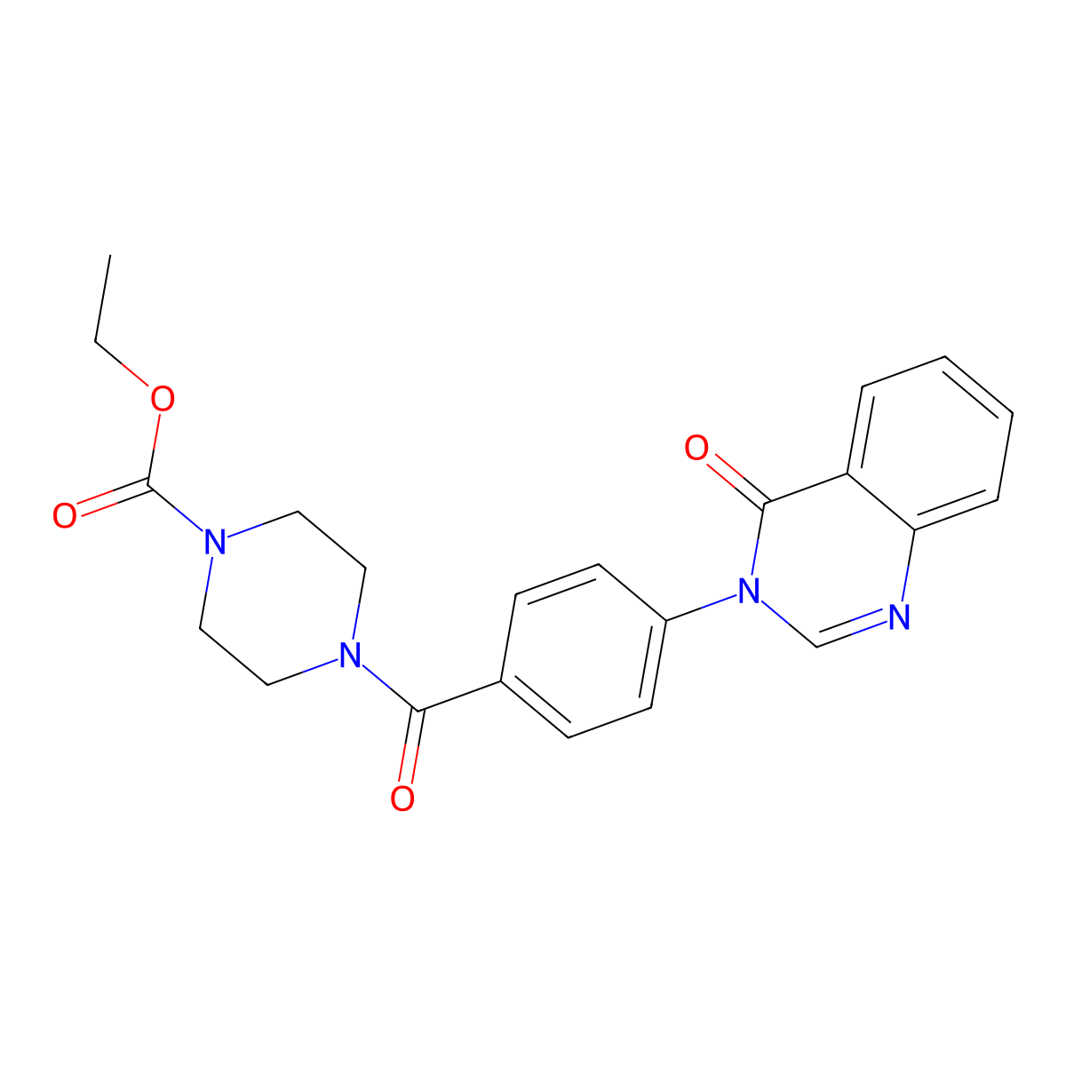 ethyl 4-{[4-(4-oxoquinazolin-3(4H)-yl)phenyl]carbonyl}piperazine-1-carboxylate molecular structure, CAS 1190293-75-4