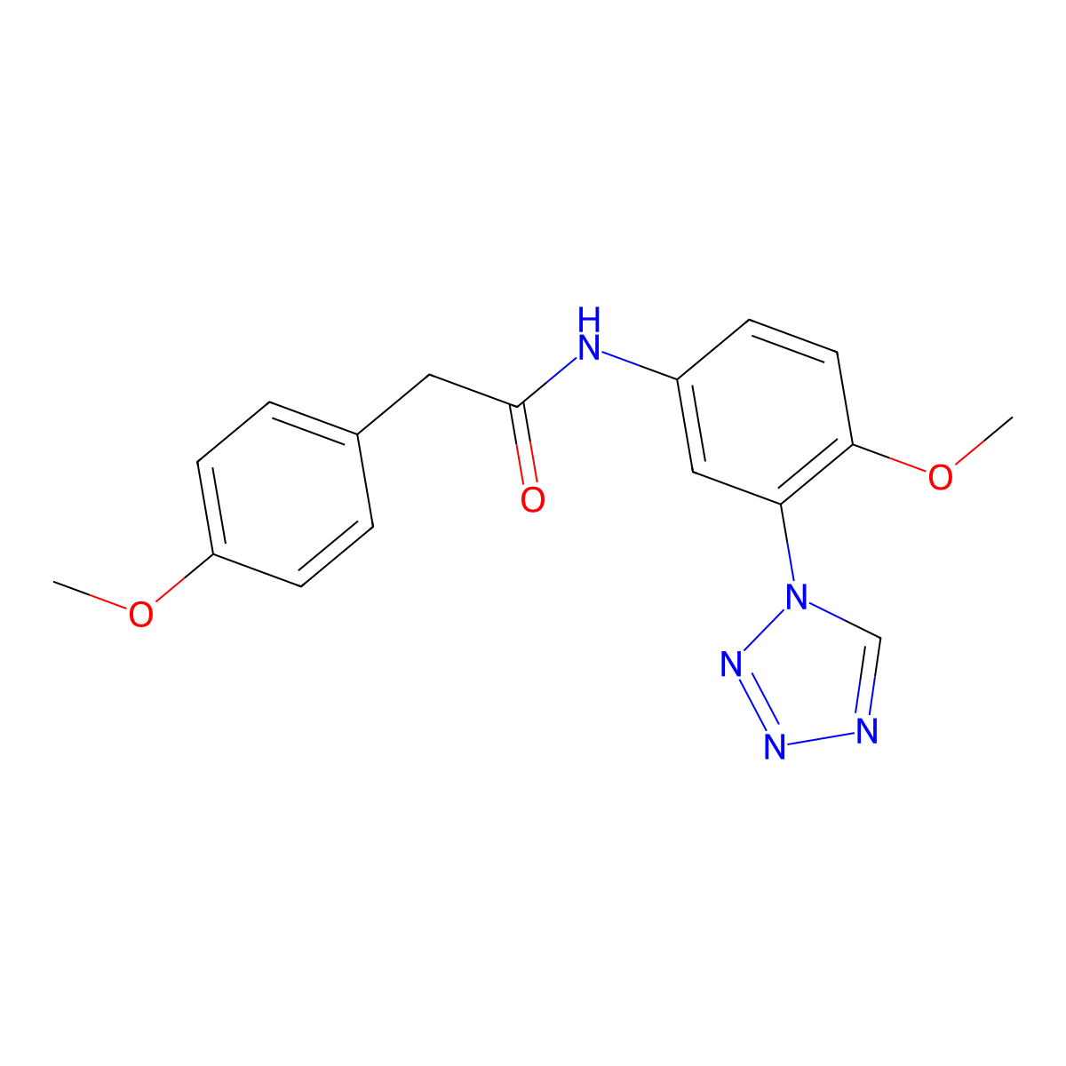 2-(4-methoxyphenyl)-N-[4-methoxy-3-(1H-tetrazol-1-yl)phenyl]acetamide molecular structure, CAS 1190294-30-4