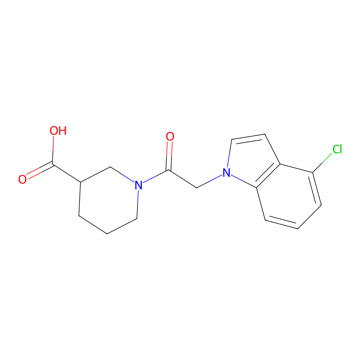 1-[(4-chloro-1H-indol-1-yl)acetyl]piperidine-3-carboxylic acid molecular structure, CAS 1190294-32-6