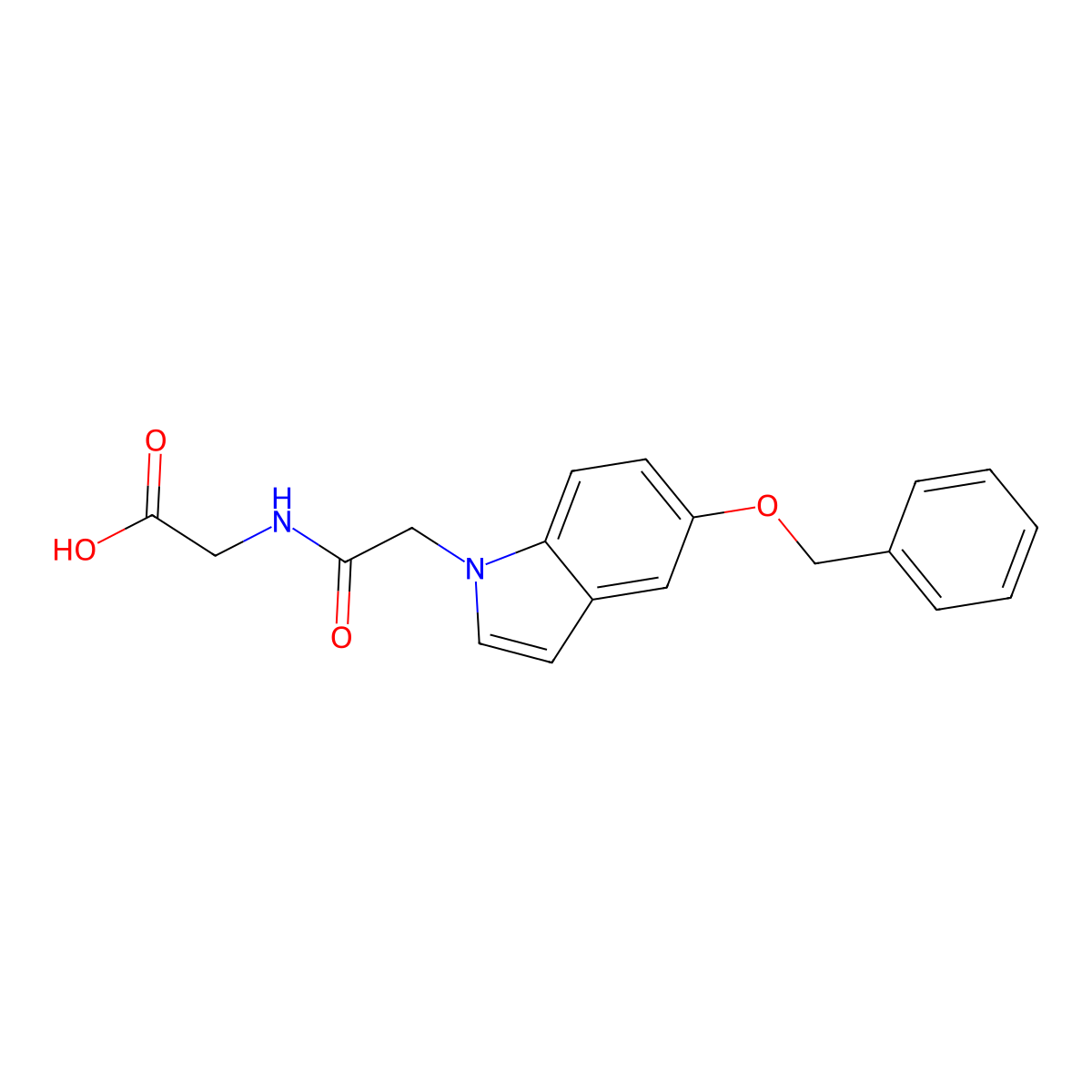 N-{[5-(benzyloxy)-1H-indol-1-yl]acetyl}glycine molecular structure, CAS 1190294-34-8