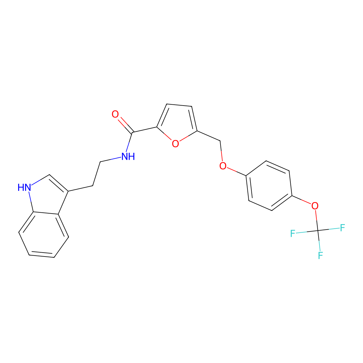 N-[2-(1H-indol-3-yl)ethyl]-5-{[4-(trifluoromethoxy)phenoxy]methyl}-2-furamide molecular structure, CAS 1190294-54-2