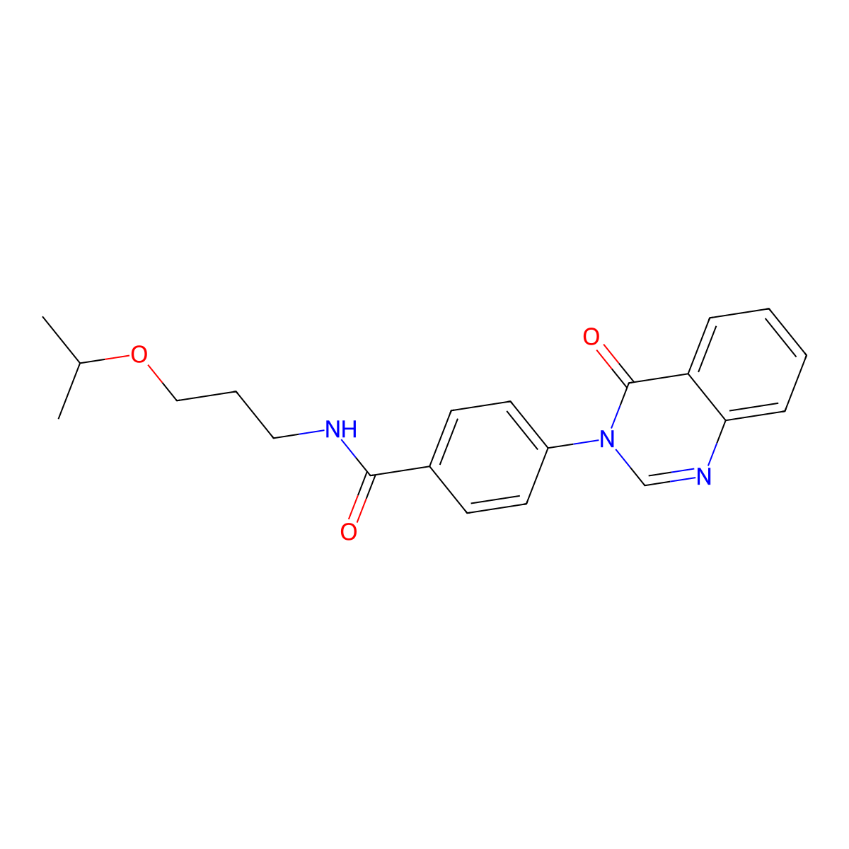 N-(3-isopropoxypropyl)-4-[4-oxo-3(4H)-quinazolinyl]benzamide molecular structure, CAS 1190294-66-6