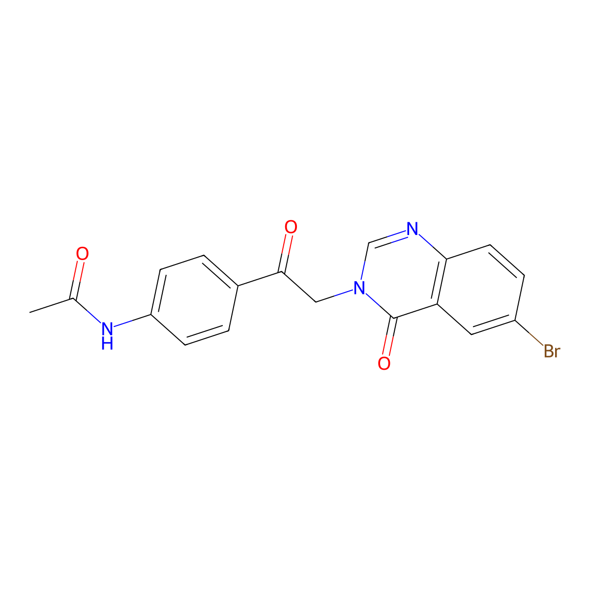 N-{4-[(6-bromo-4-oxoquinazolin-3(4H)-yl)acetyl]phenyl}acetamide molecular structure, CAS 1190294-67-7