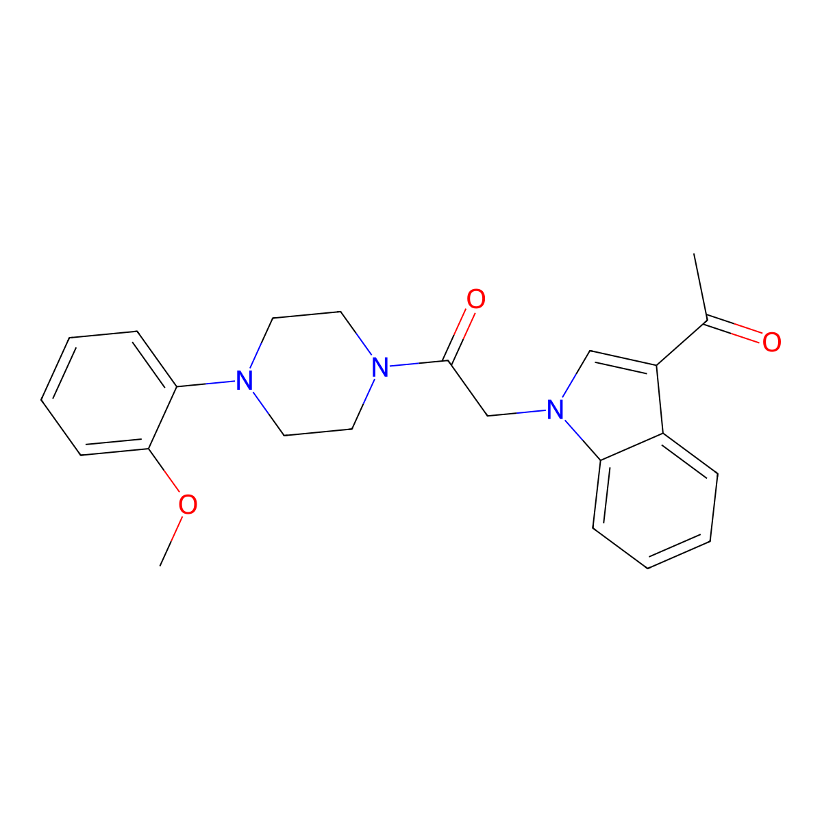 2-(3-acetyl-1H-indol-1-yl)-1-(4-(2-methoxyphenyl)piperazin-1-yl)ethanone molecular structure, CAS 1190295-37-4