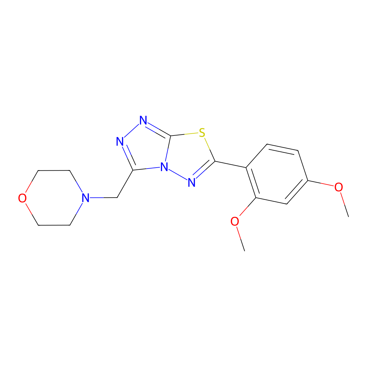 6-(2,4-Dimethoxyphenyl)-3-(4-morpholinylmethyl)[1,2,4]triazolo[3,4-b][1,3,4]thiadiazole molecular structure, CAS 1190295-38-5