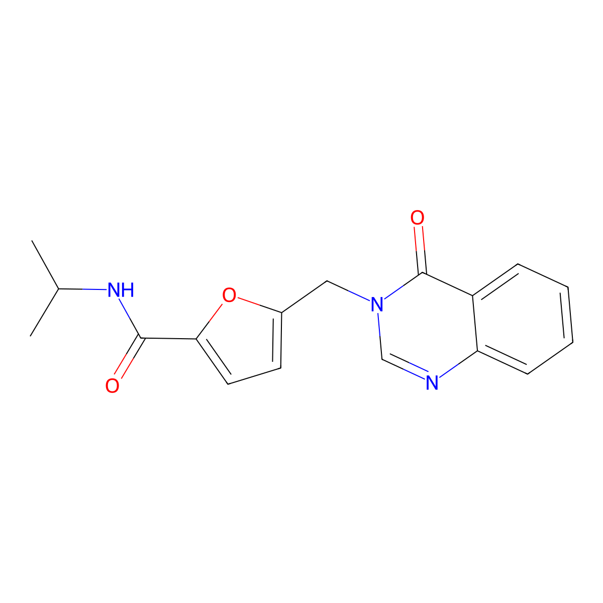 5-[(4-oxoquinazolin-3(4H)-yl)methyl]-N-(propan-2-yl)furan-2-carboxamide molecular structure, CAS 1190295-41-0