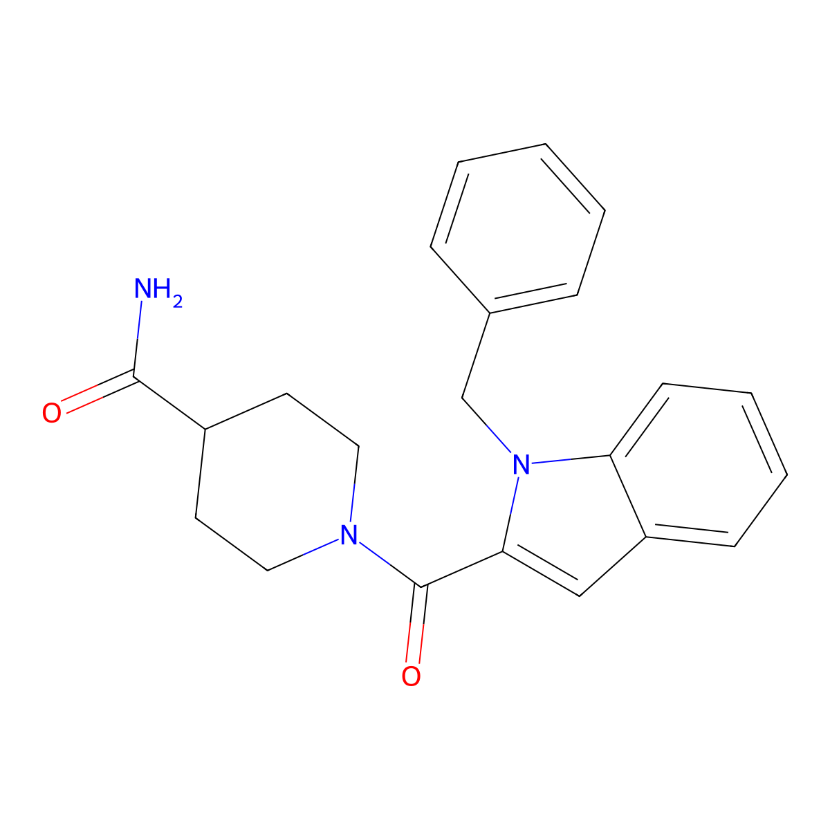 1-[(1-benzyl-1H-indol-2-yl)carbonyl]piperidine-4-carboxamide molecular structure, CAS 1190295-92-1