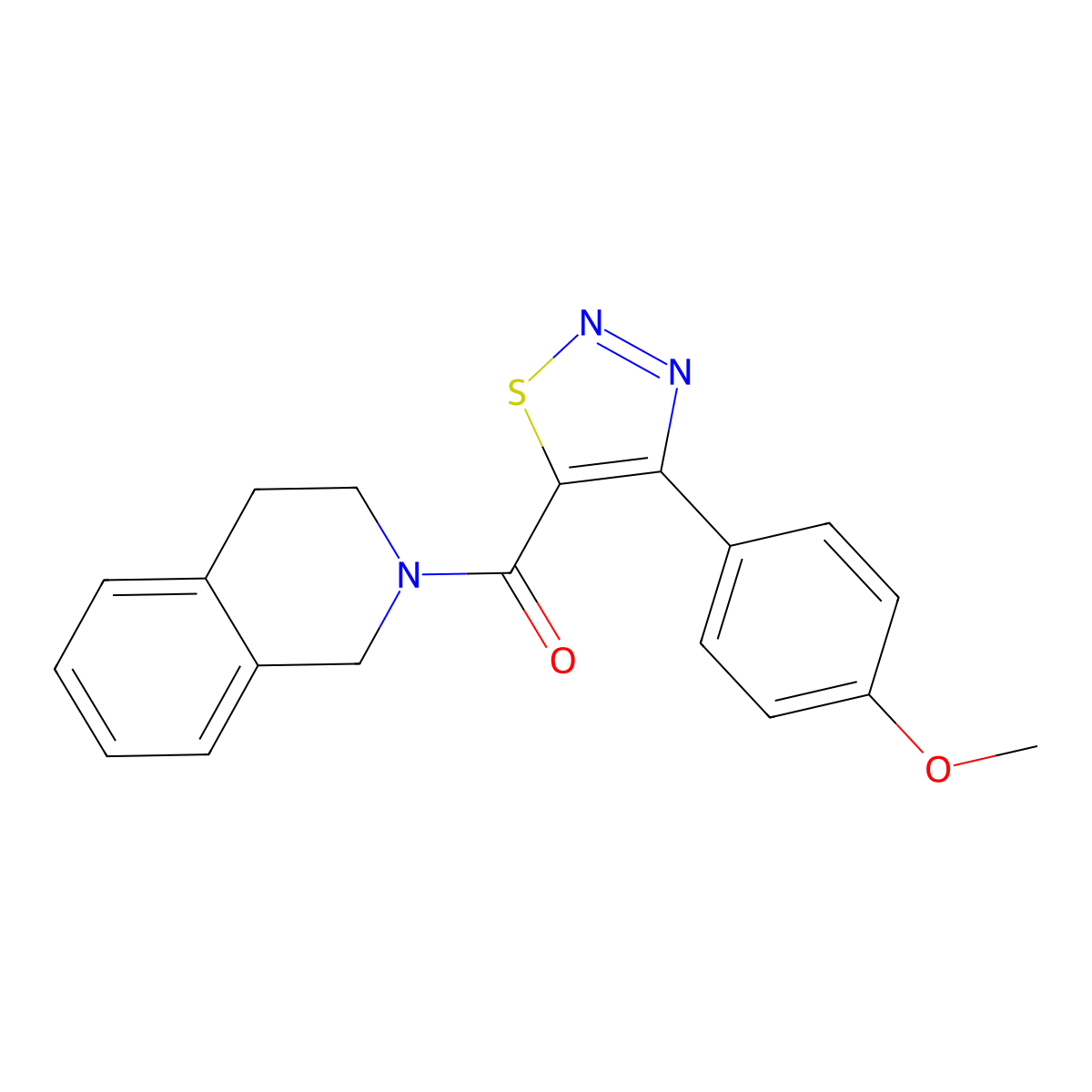 3,4-dihydroisoquinolin-2(1H)-yl[4-(4-methoxyphenyl)-1,2,3-thiadiazol-5-yl]methanone molecular structure, CAS 1190295-98-7