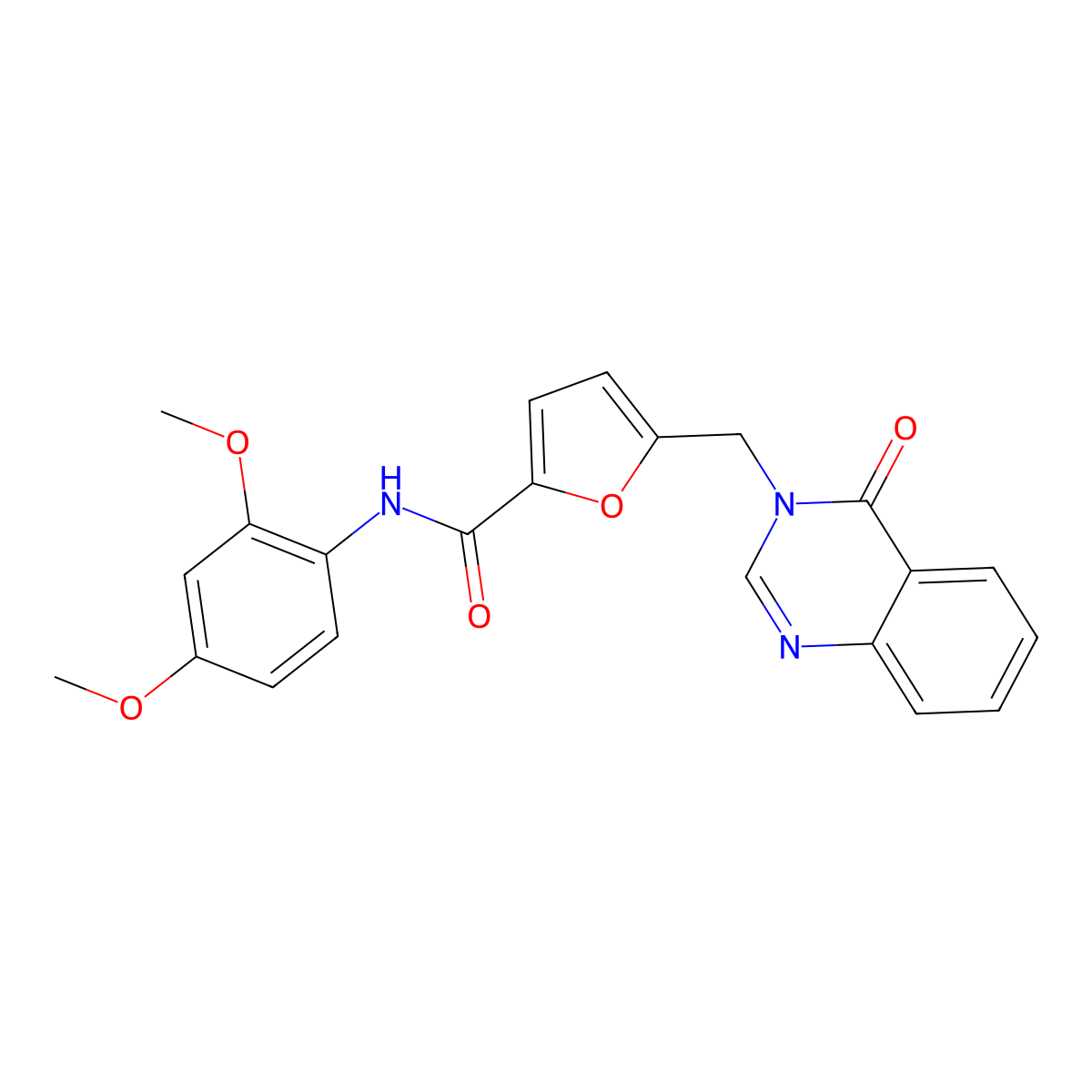 N-(2,4-dimethoxyphenyl)-5-[(4-oxoquinazolin-3(4H)-yl)methyl]furan-2-carboxamide molecular structure, CAS 1190295-99-8