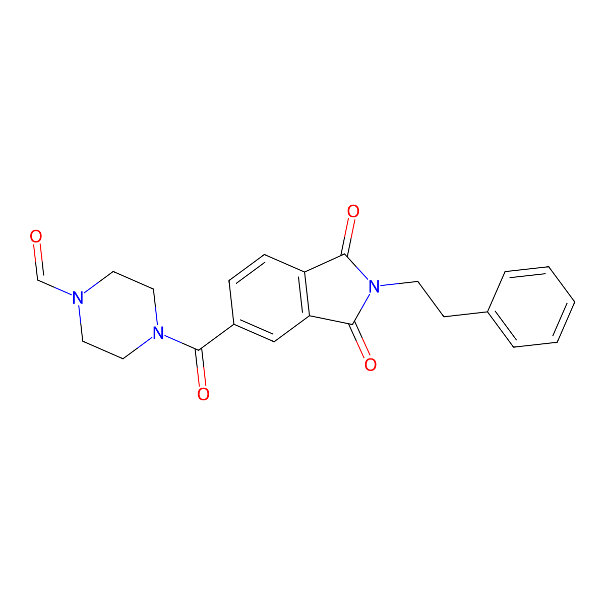 4-{[1,3-dioxo-2-(2-phenylethyl)-2,3-dihydro-1H-isoindol-5-yl]carbonyl}piperazine-1-carbaldehyde molecular structure, CAS 1190296-04-8