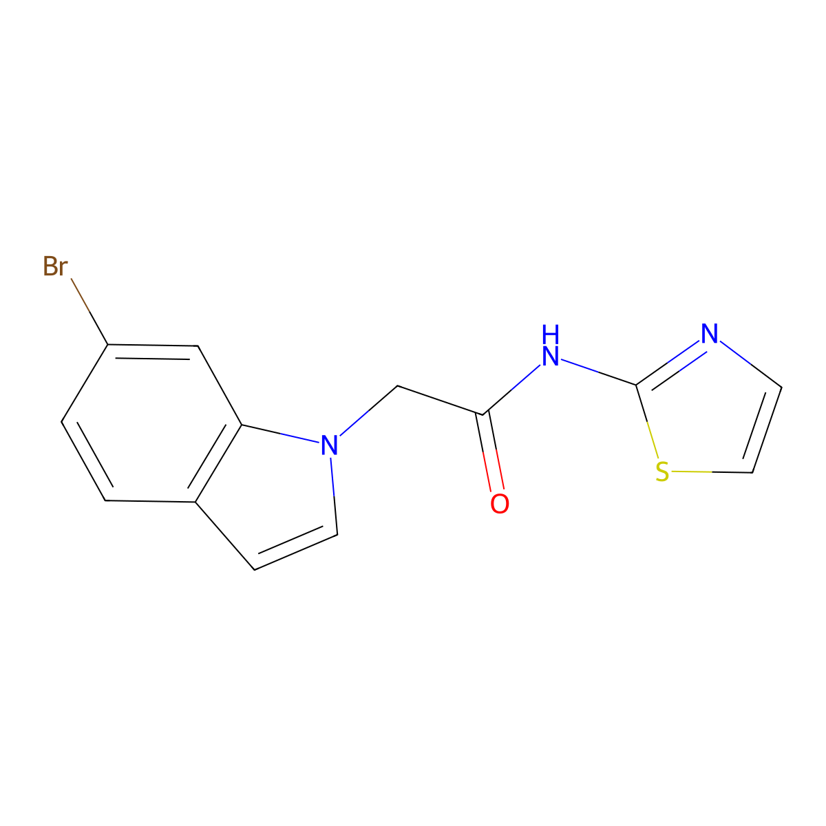 2-(6-bromo-1H-indol-1-yl)-N-(1,3-thiazol-2-yl)acetamide molecular structure, CAS 1190296-07-1