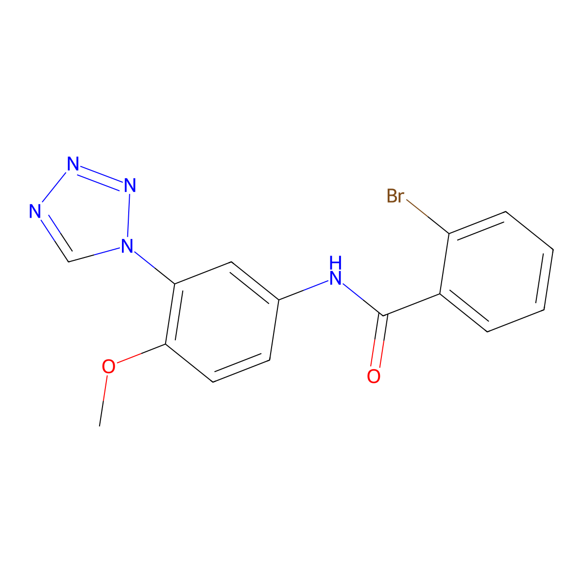 2-bromo-N-[4-methoxy-3-(1H-tetrazol-1-yl)phenyl]benzamide molecular structure, CAS 1190296-20-8