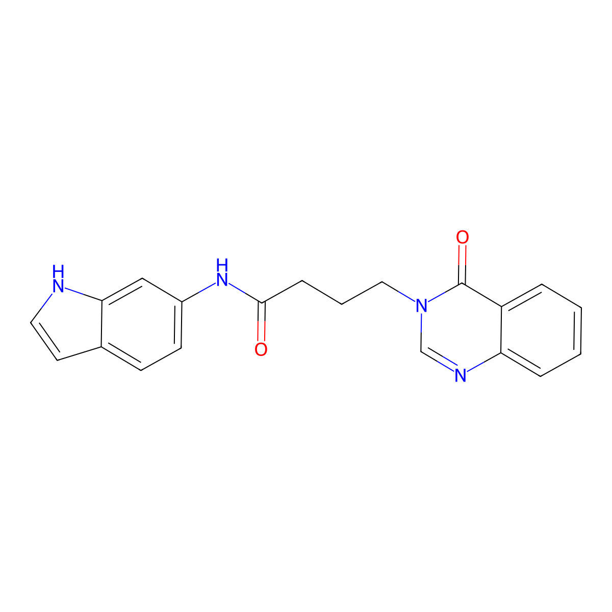 N-(1H-indol-6-yl)-4-(4-oxoquinazolin-3(4H)-yl)butanamide molecular structure, CAS 1190296-26-4