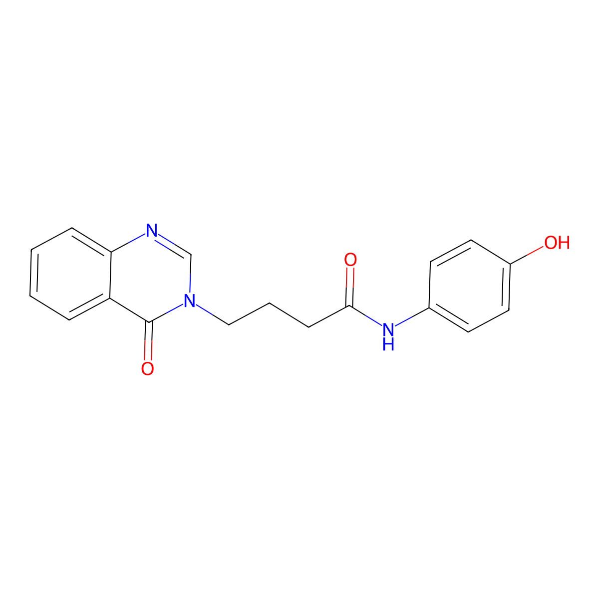 N-(4-hydroxyphenyl)-4-(4-oxoquinazolin-3(4H)-yl)butanamide molecular structure, CAS 1190296-29-7