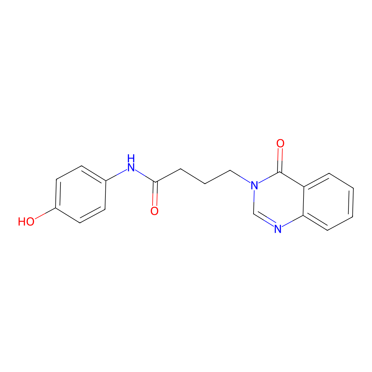 N-(4-hydroxyphenyl)-4-(4-oxoquinazolin-3(4H)-yl)butanamide molecular structure, CAS 1190296-29-7