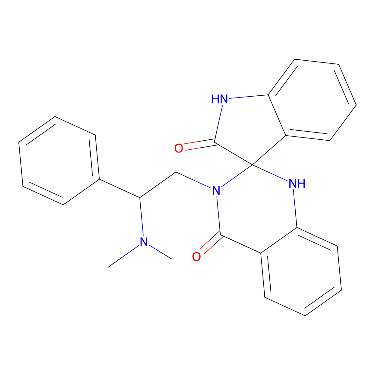 3'-[2-(dimethylamino)-2-phenylethyl]-1'H-spiro[indole-3,2'-quinazoline]-2,4'(1H,3'H)-dione molecular structure, CAS 1190296-34-4