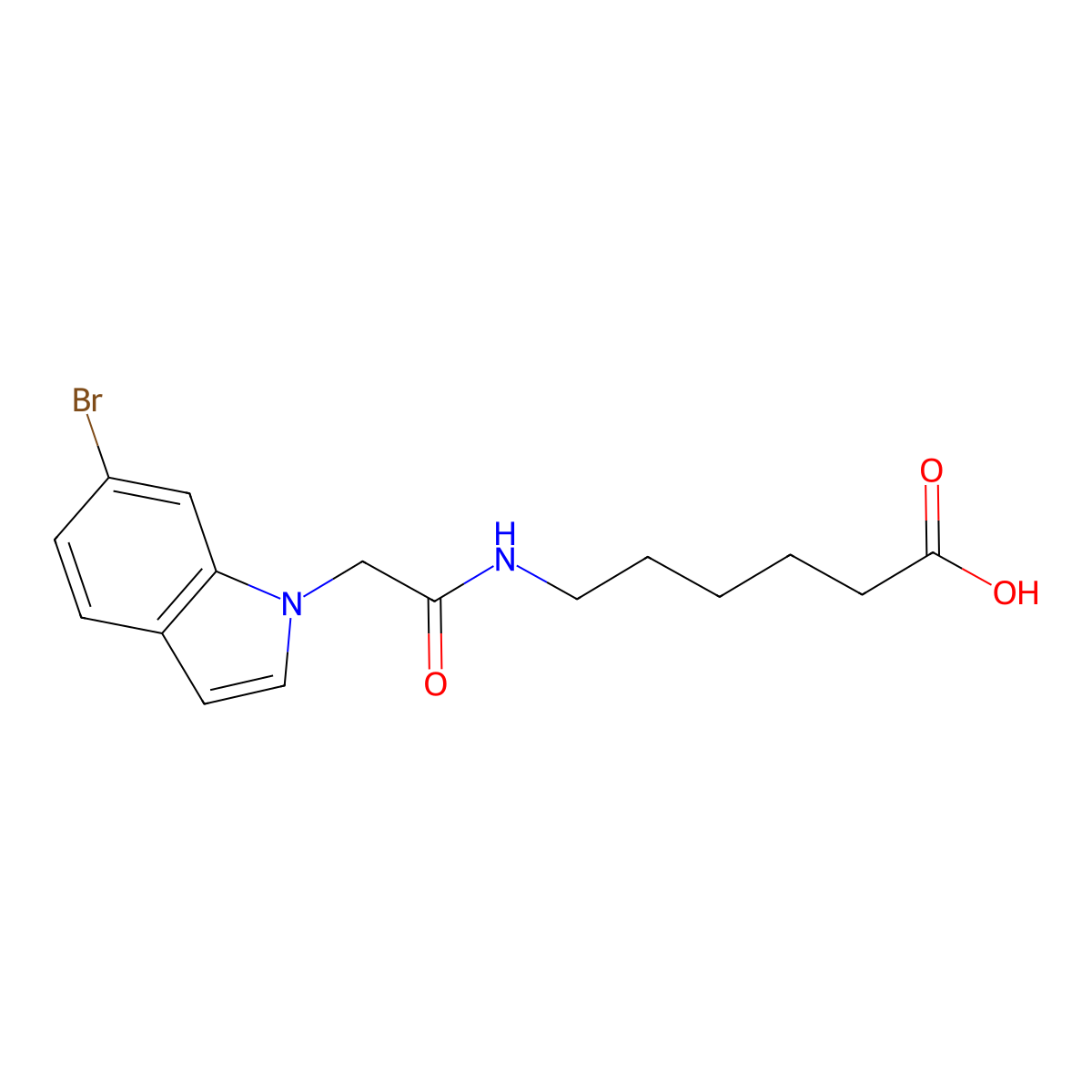 6-{[(6-bromo-1H-indol-1-yl)acetyl]amino}hexanoic acid molecular structure, CAS 1190296-44-6
