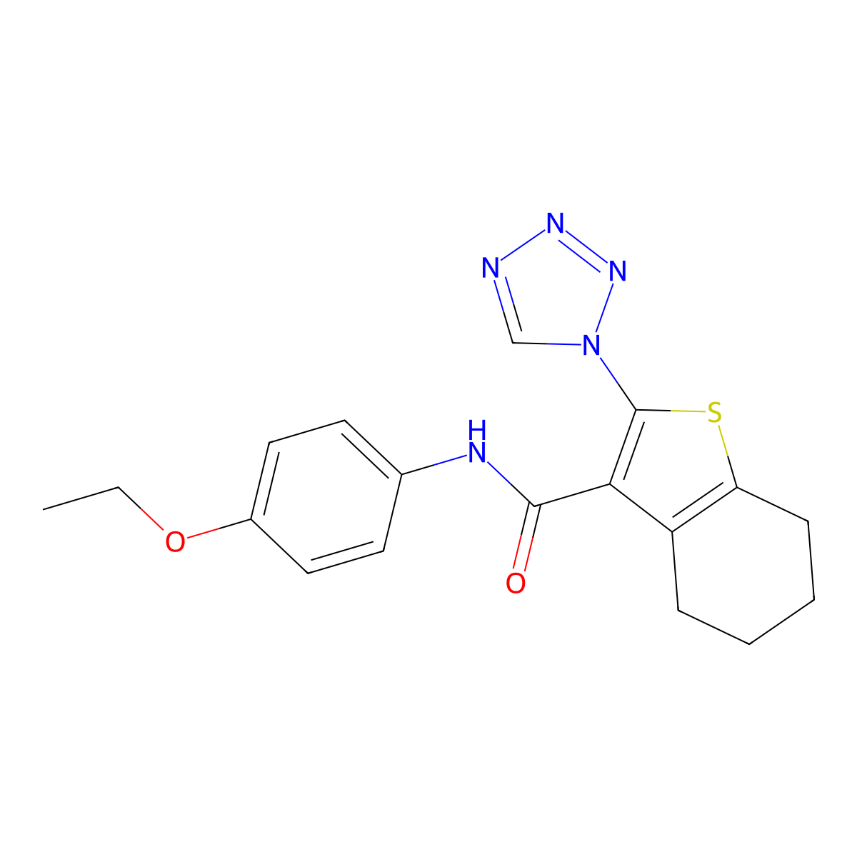 N-(4-ethoxyphenyl)-2-(1H-tetrazol-1-yl)-4,5,6,7-tetrahydro-1-benzothiophene-3-carboxamide molecular structure, CAS 1190296-56-0