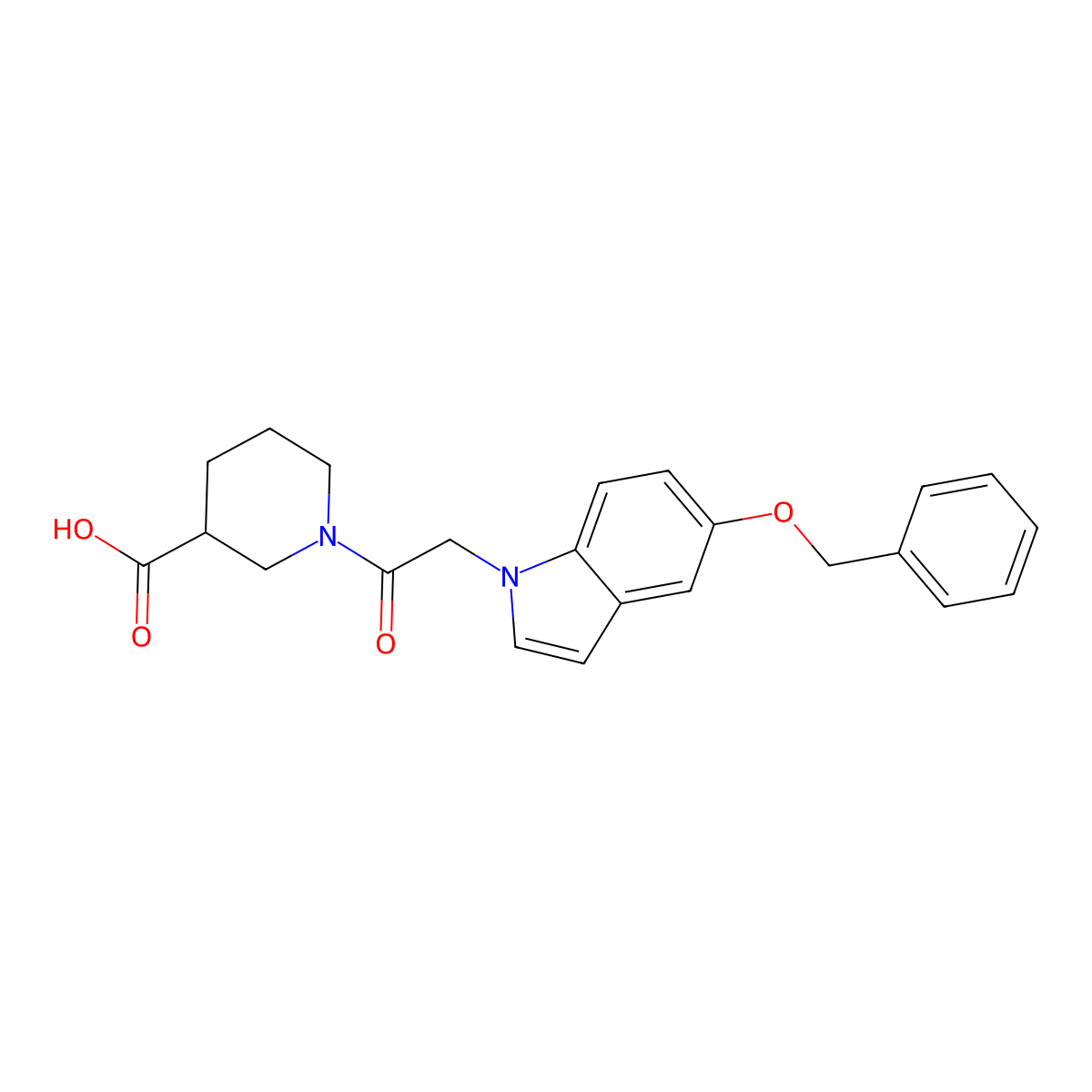 1-{[5-(benzyloxy)-1H-indol-1-yl]acetyl}piperidine-3-carboxylic acid molecular structure, CAS 1190296-63-9