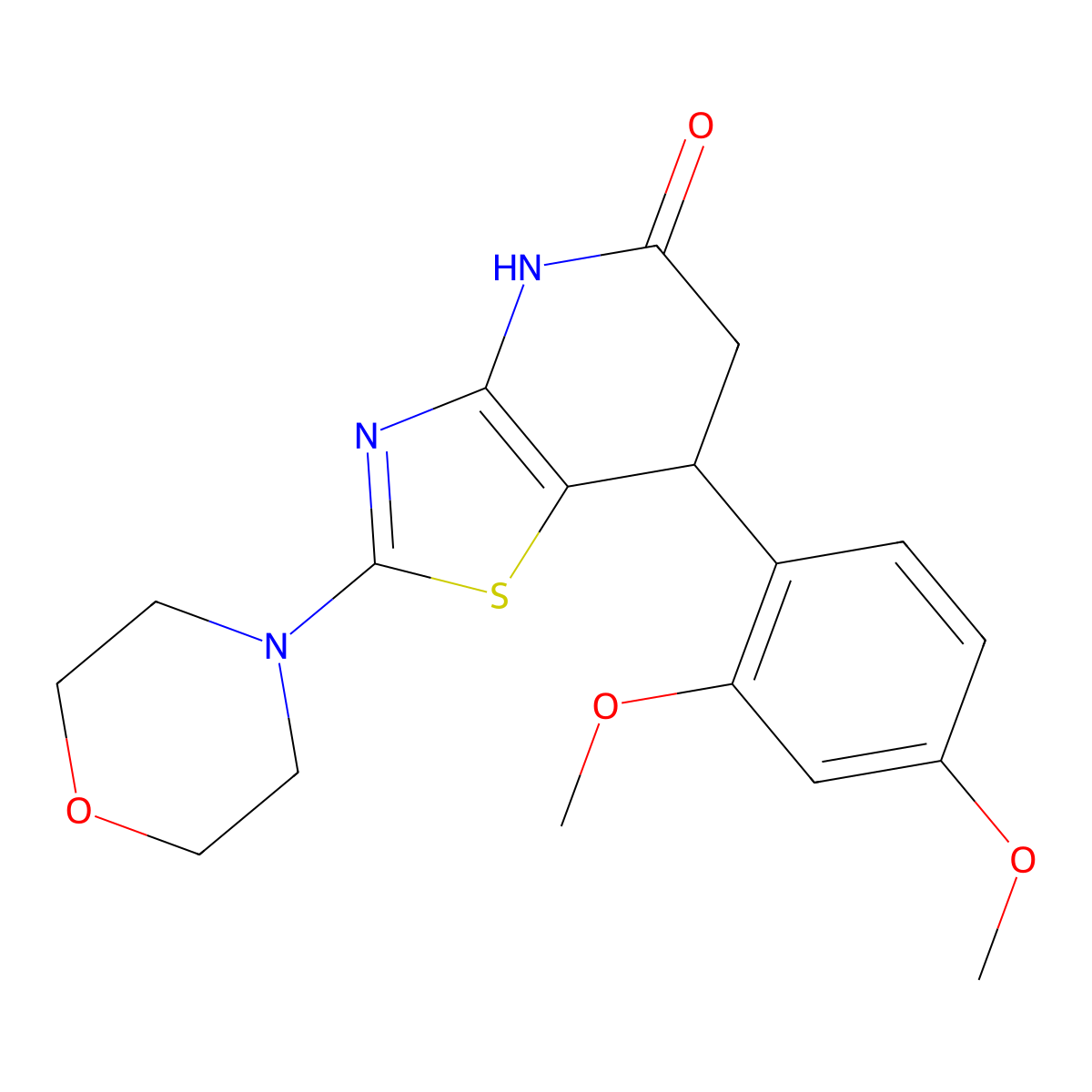 7-(2,4-dimethoxyphenyl)-2-morpholino-6,7-dihydrothiazolo[4,5-b]pyridin-5(4H)-one molecular structure, CAS 1190296-65-1