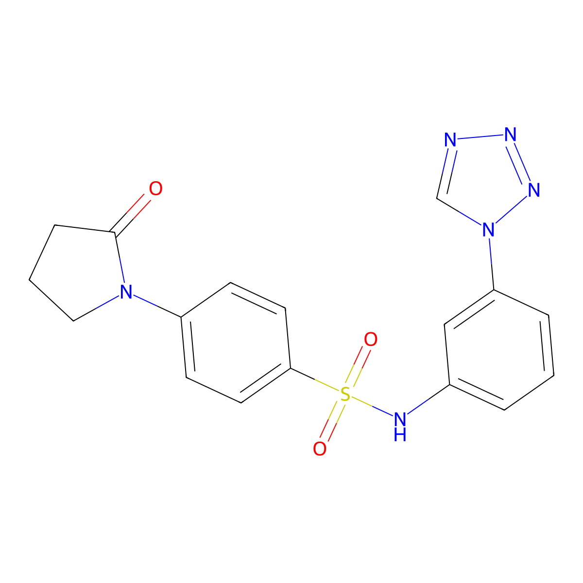 4-(2-oxopyrrolidin-1-yl)-N-[3-(1H-tetrazol-1-yl)phenyl]benzenesulfonamide molecular structure, CAS 1190296-69-5