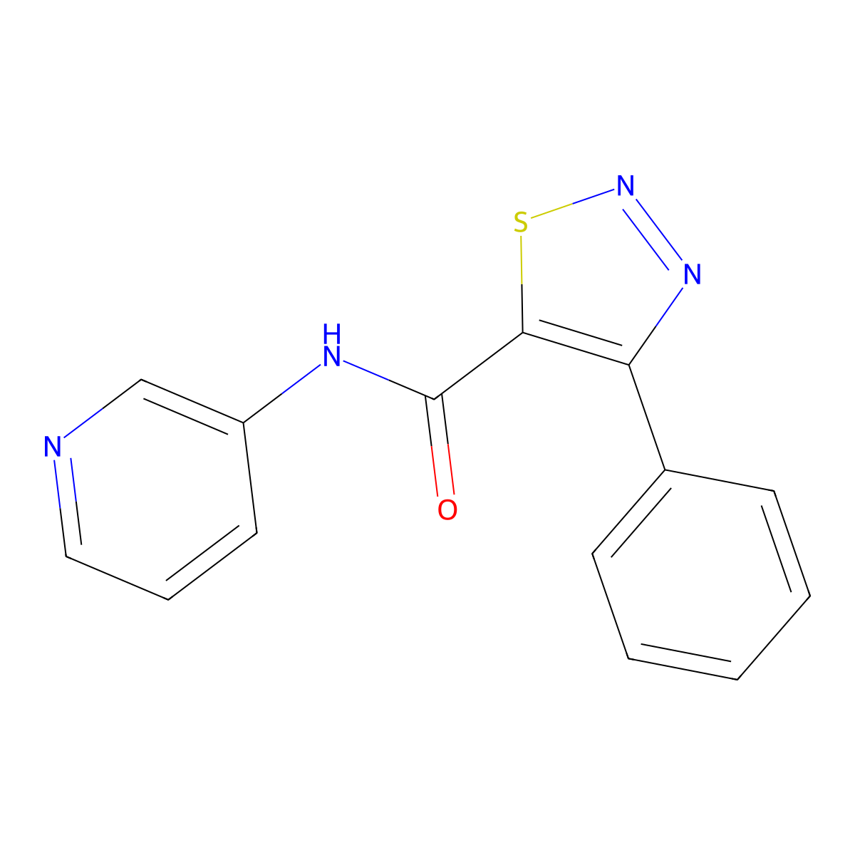 4-phenyl-N-(pyridin-3-yl)-1,2,3-thiadiazole-5-carboxamide molecular structure, CAS 1190296-84-4