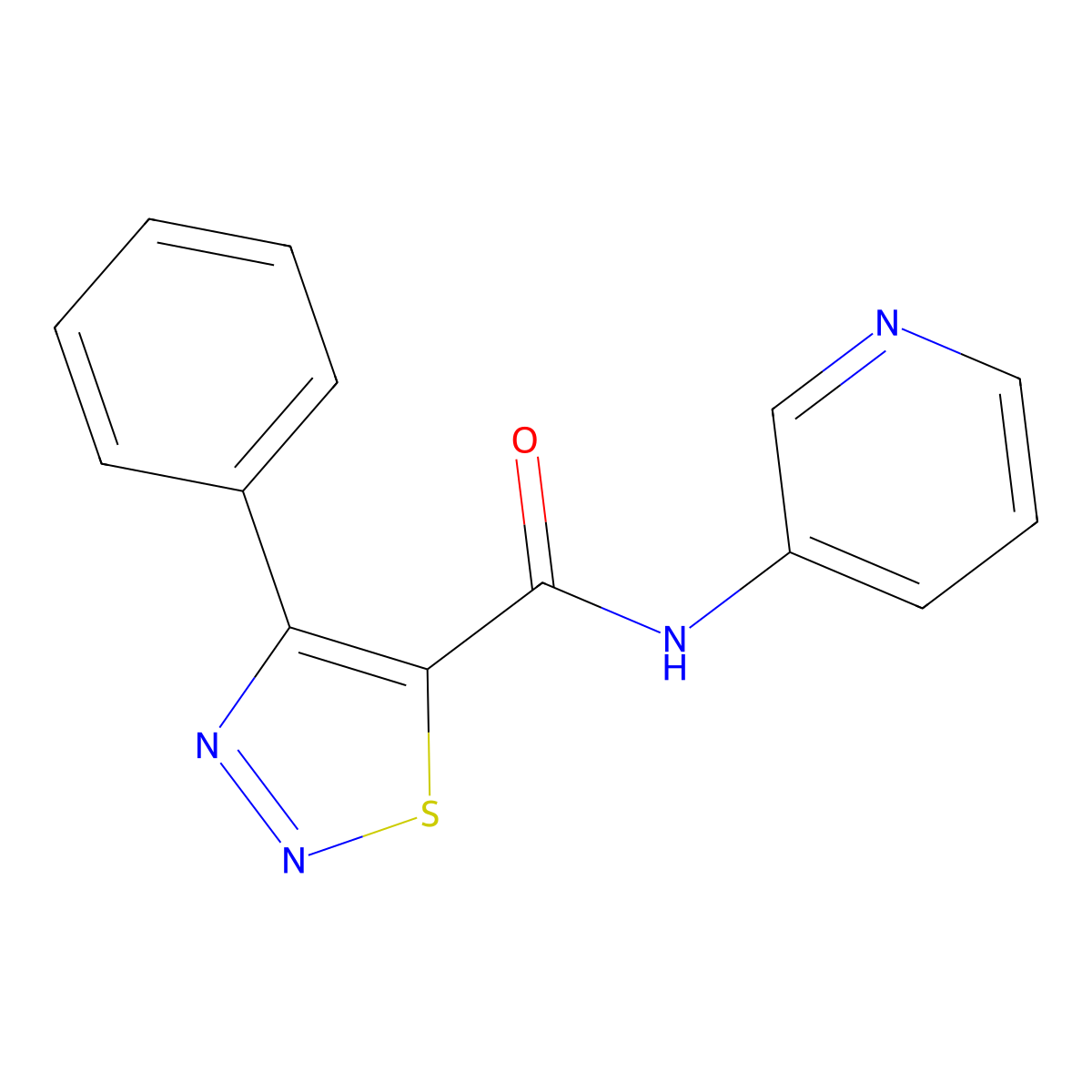 4-phenyl-N-(pyridin-3-yl)-1,2,3-thiadiazole-5-carboxamide molecular structure, CAS 1190296-84-4
