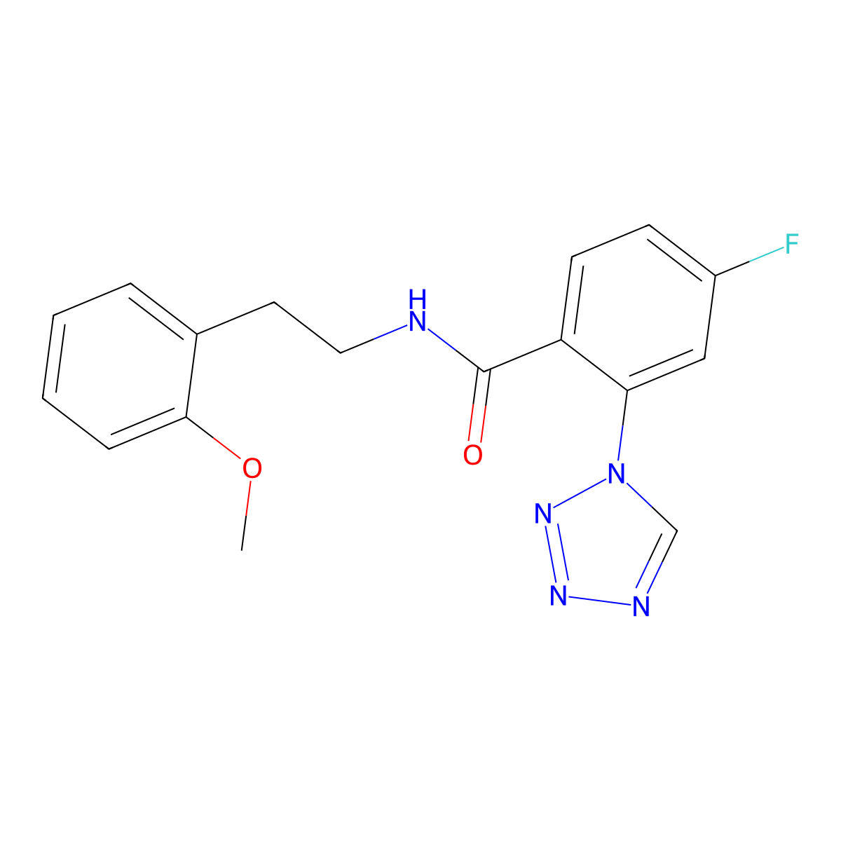 4-fluoro-N-[2-(2-methoxyphenyl)ethyl]-2-(1H-tetrazol-1-yl)benzamide molecular structure, CAS 1190297-05-2