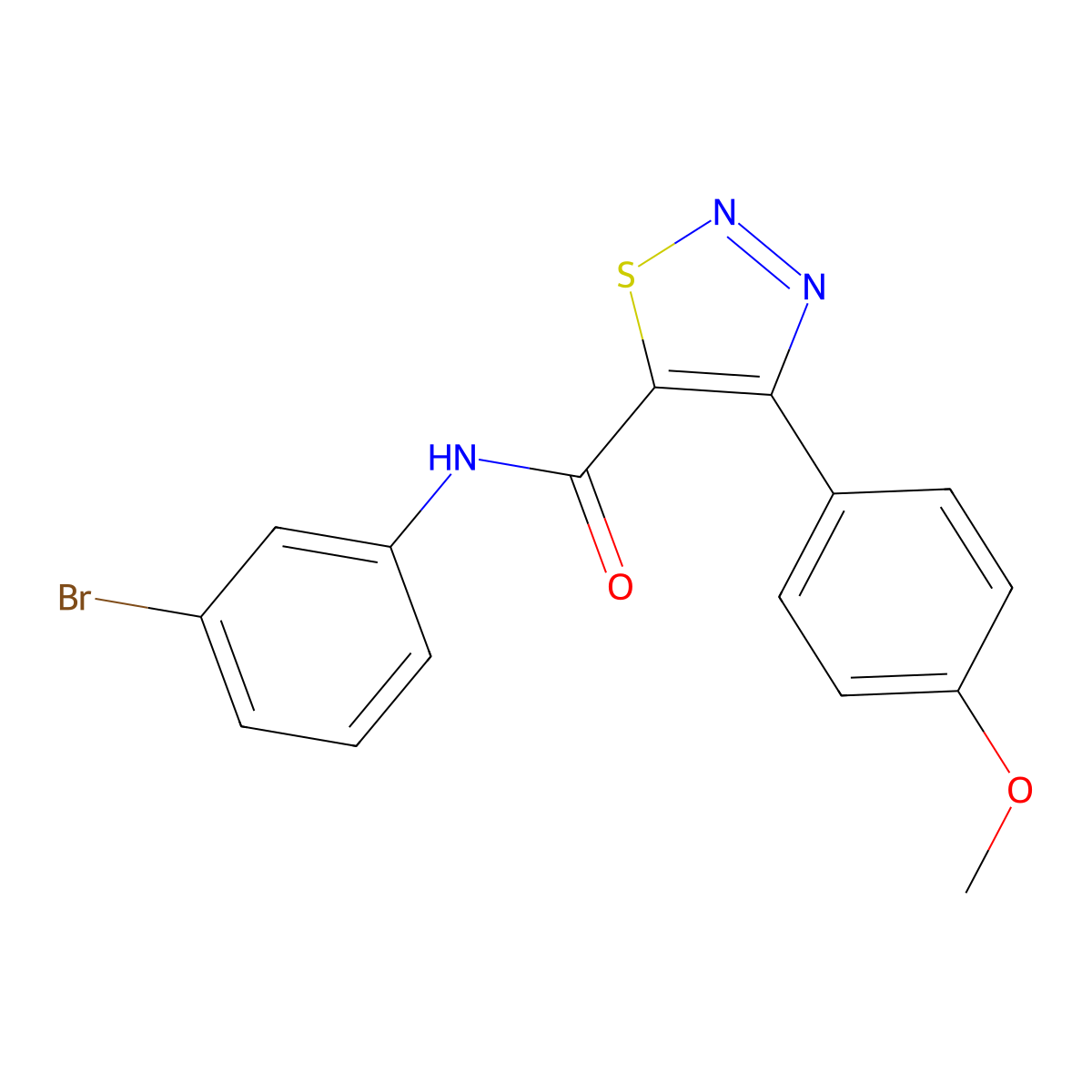N-(3-bromophenyl)-4-(4-methoxyphenyl)-1,2,3-thiadiazole-5-carboxamide molecular structure, CAS 1190297-42-7