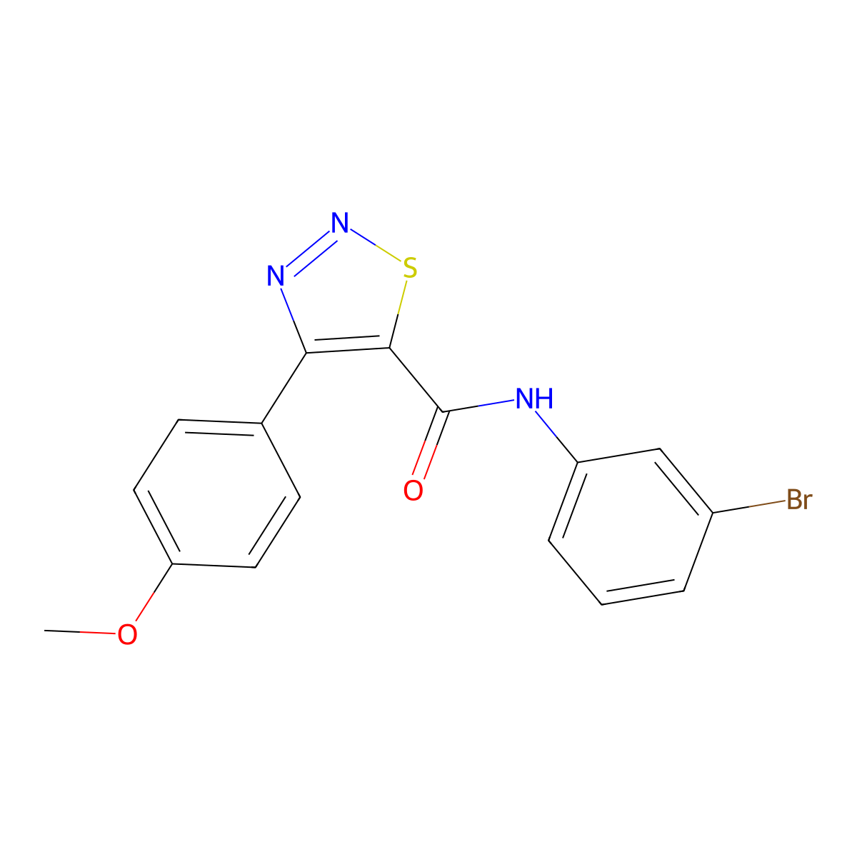 N-(3-bromophenyl)-4-(4-methoxyphenyl)-1,2,3-thiadiazole-5-carboxamide molecular structure, CAS 1190297-42-7