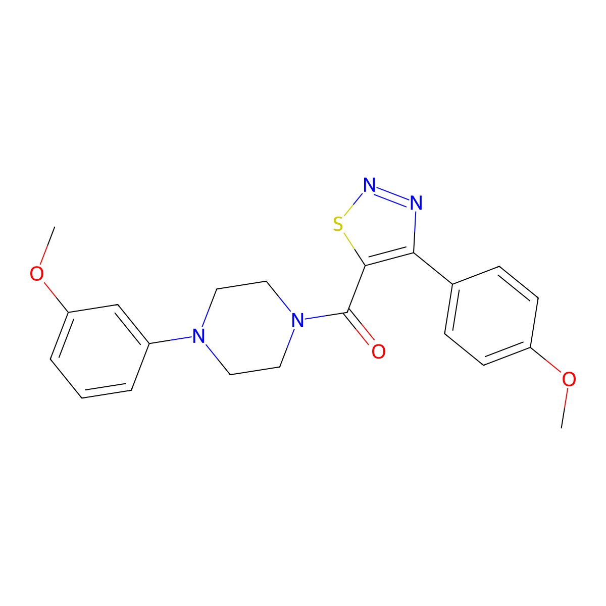 [4-(3-Methoxyphenyl)piperazin-1-yl][4-(4-methoxyphenyl)-1,2,3-thiadiazol-5-yl]methanone molecular structure, CAS 1190297-43-8